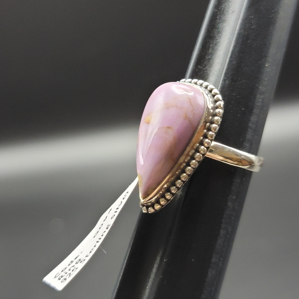 NEW Phosphosiderite Sterling Silver Ring Size  7 Pear Shape Purple Gemstone Boho - Picture 6 of 11